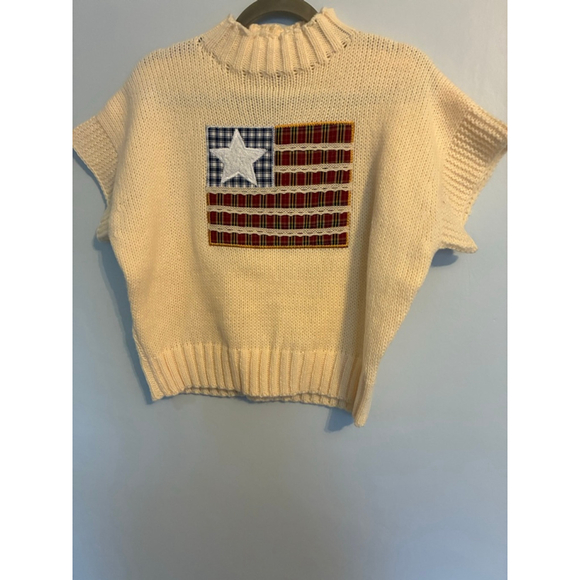 Bibi Cream Colored Flag Sweater NWT Size Medium - Picture 2 of 9